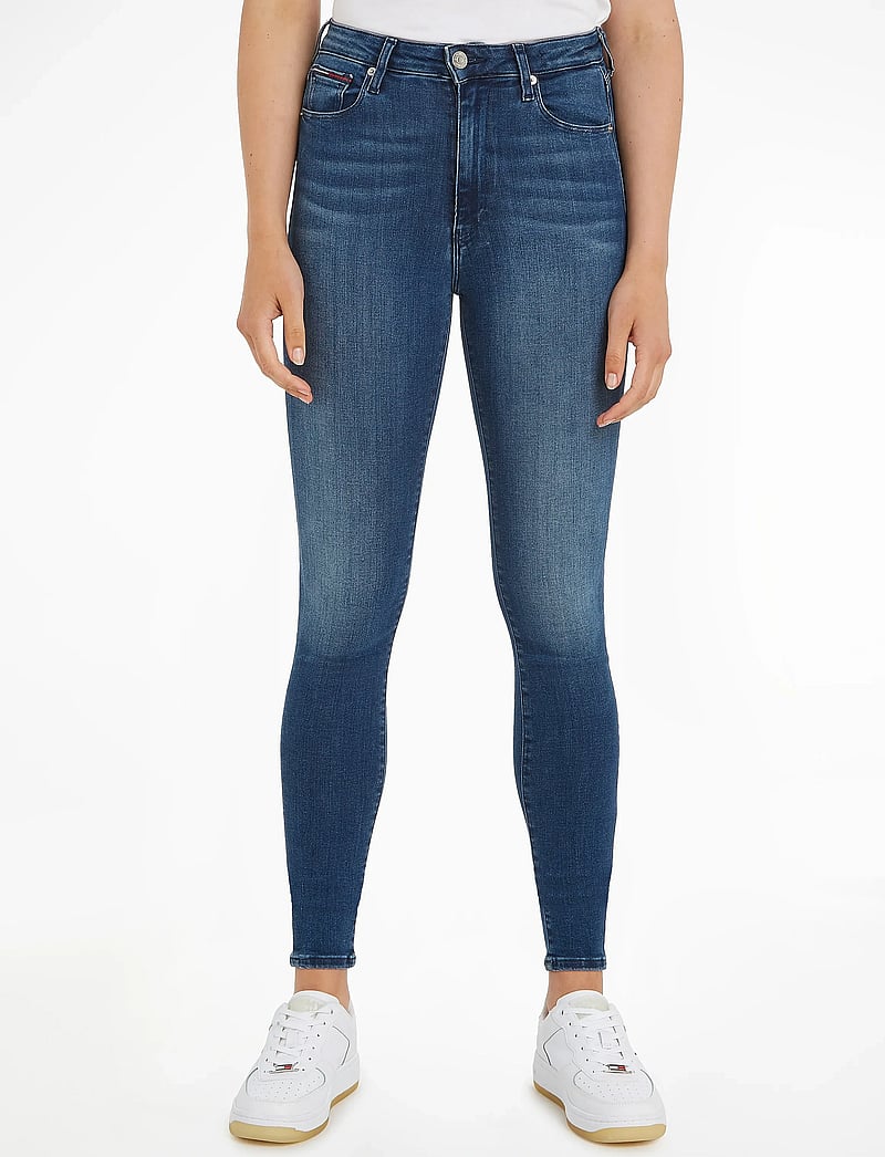Tommy Jeans - SYLVIA HR SUPER SKNY NNMBS - liibuvad teksad - new niceville mid blue stretch - 0