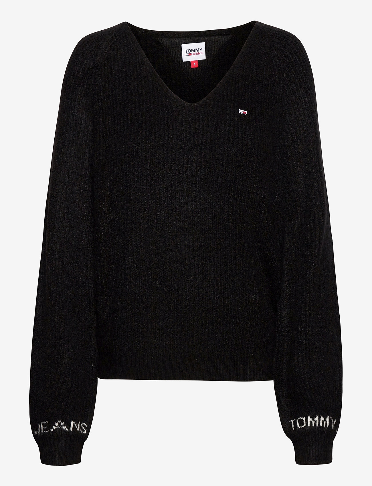 Tommy Jeans - TJW SLEEVE DETAIL LOGO SWEATER - black - 0