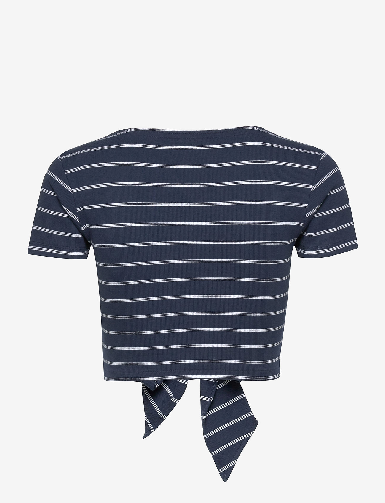 Tommy Jeans - TJW STRIPED WRAP TOP - twilight navy / white stripe - 1