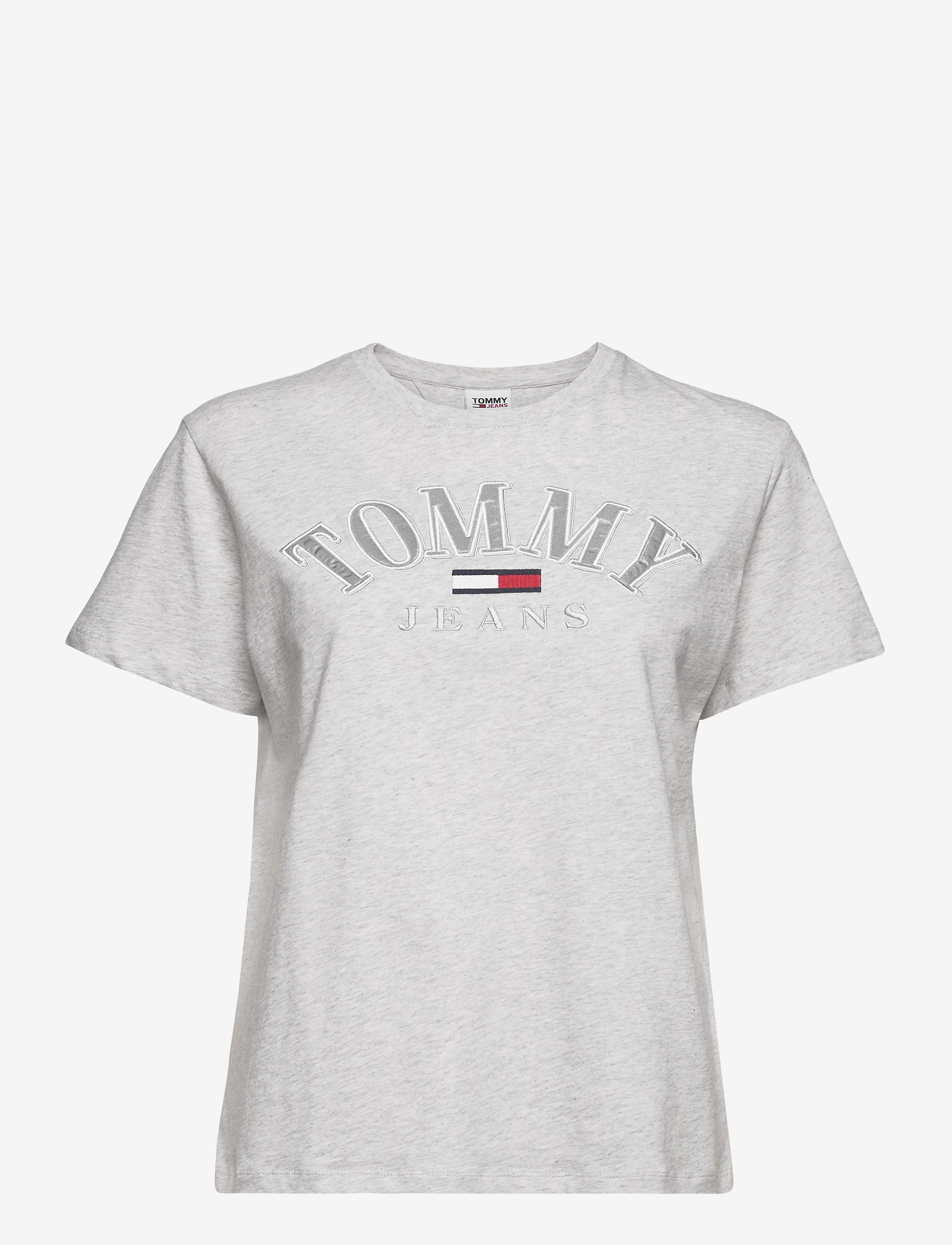 Tommy Jeans - TJW RELAXED COLLEGE LOGO TEE - silver grey htr - 0