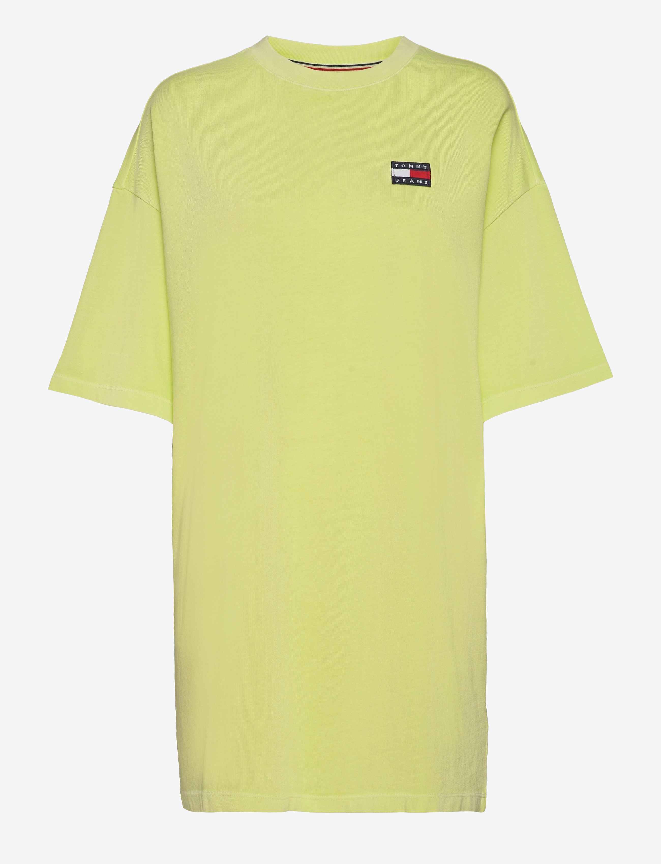 Tommy Jeans - TJW OVERSIZED BADGE TEE DRESS - faded lime - 0
