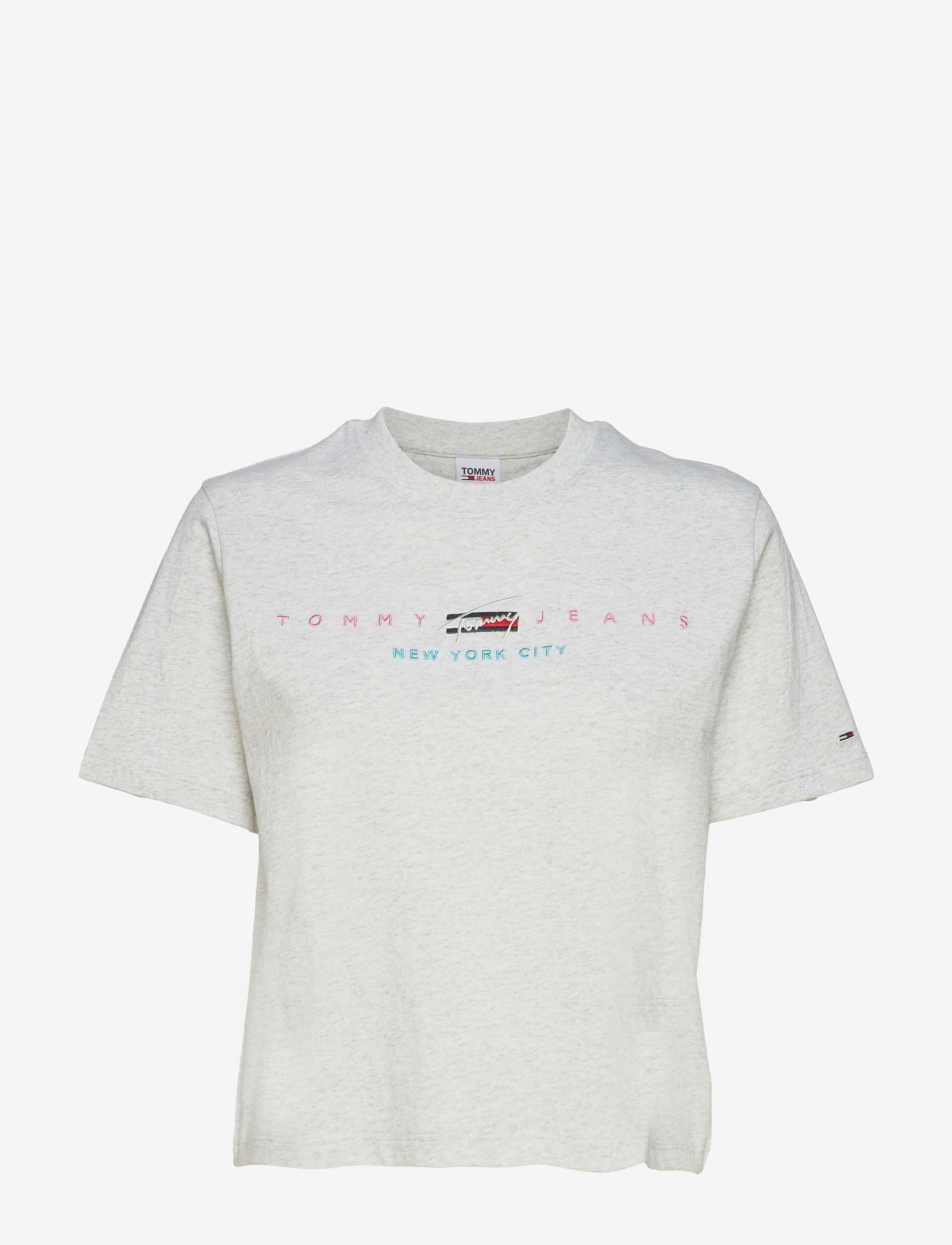 Tommy Jeans - TJW BXY CROP MODERN LOGO TEE - silver grey htr - 0