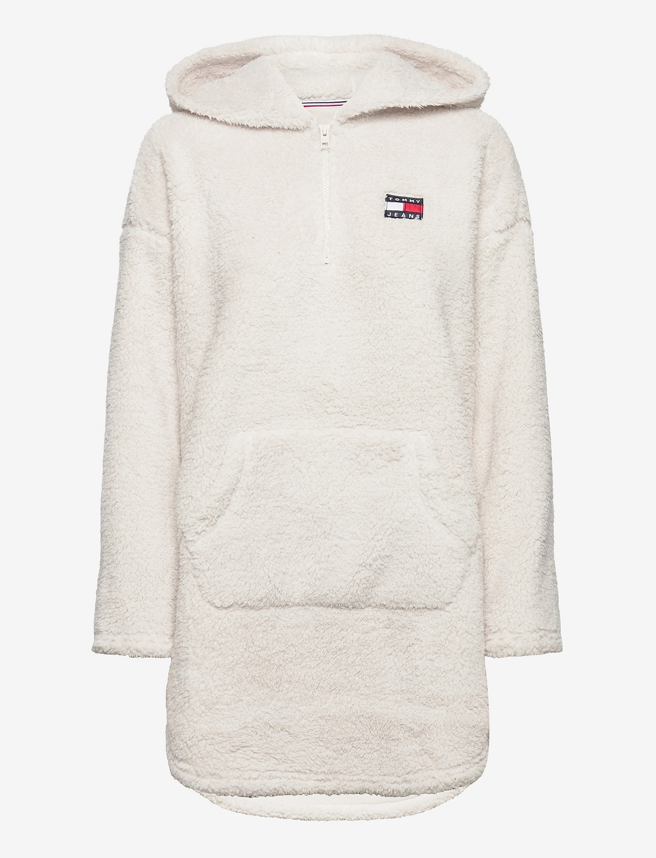 Tommy Jeans - TJW PLUSH HOODIE BADGE DRESS - stony beige - 0