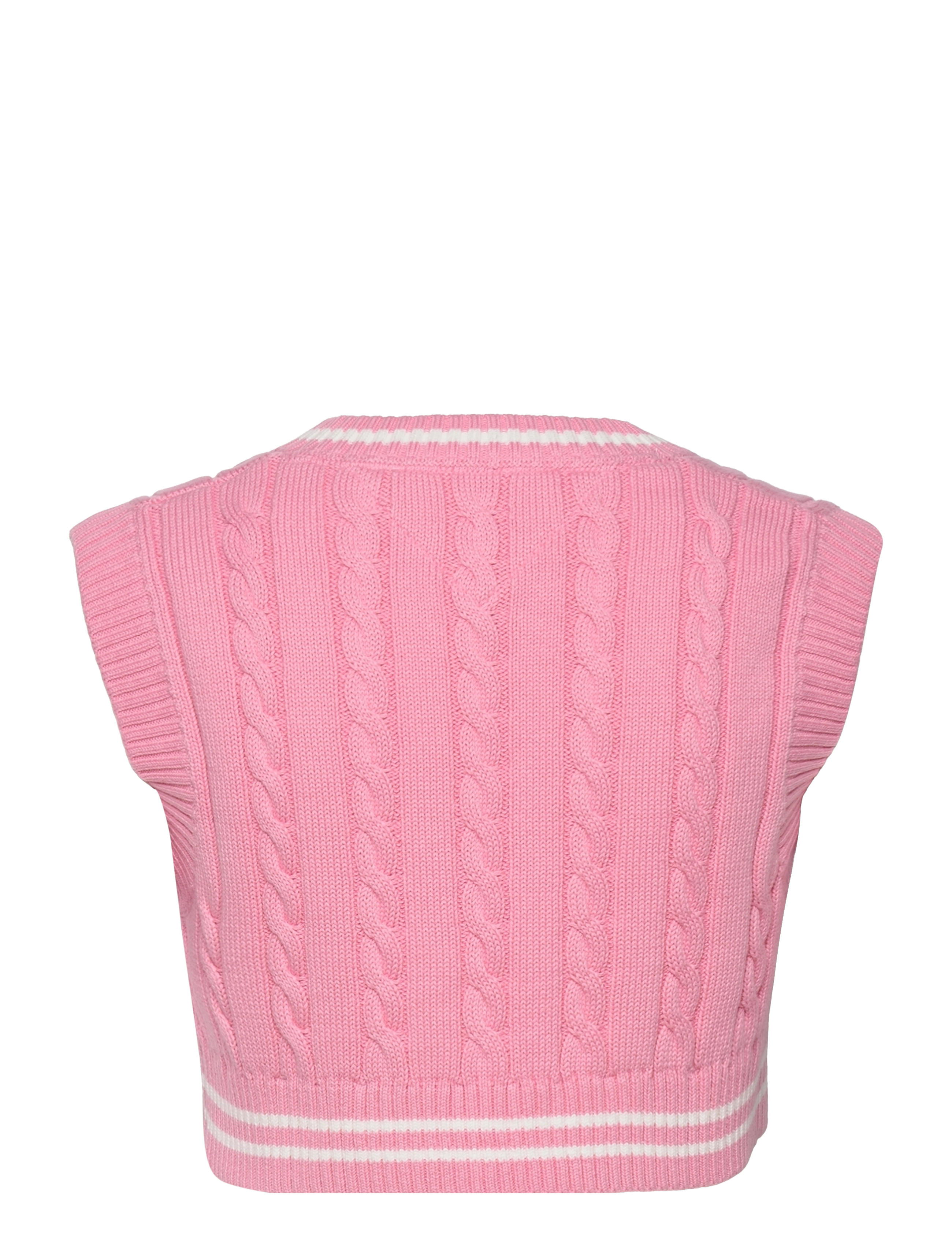 Tommy Jeans - TJW SUPER CROP CABLE VEST - fresh pink - 1