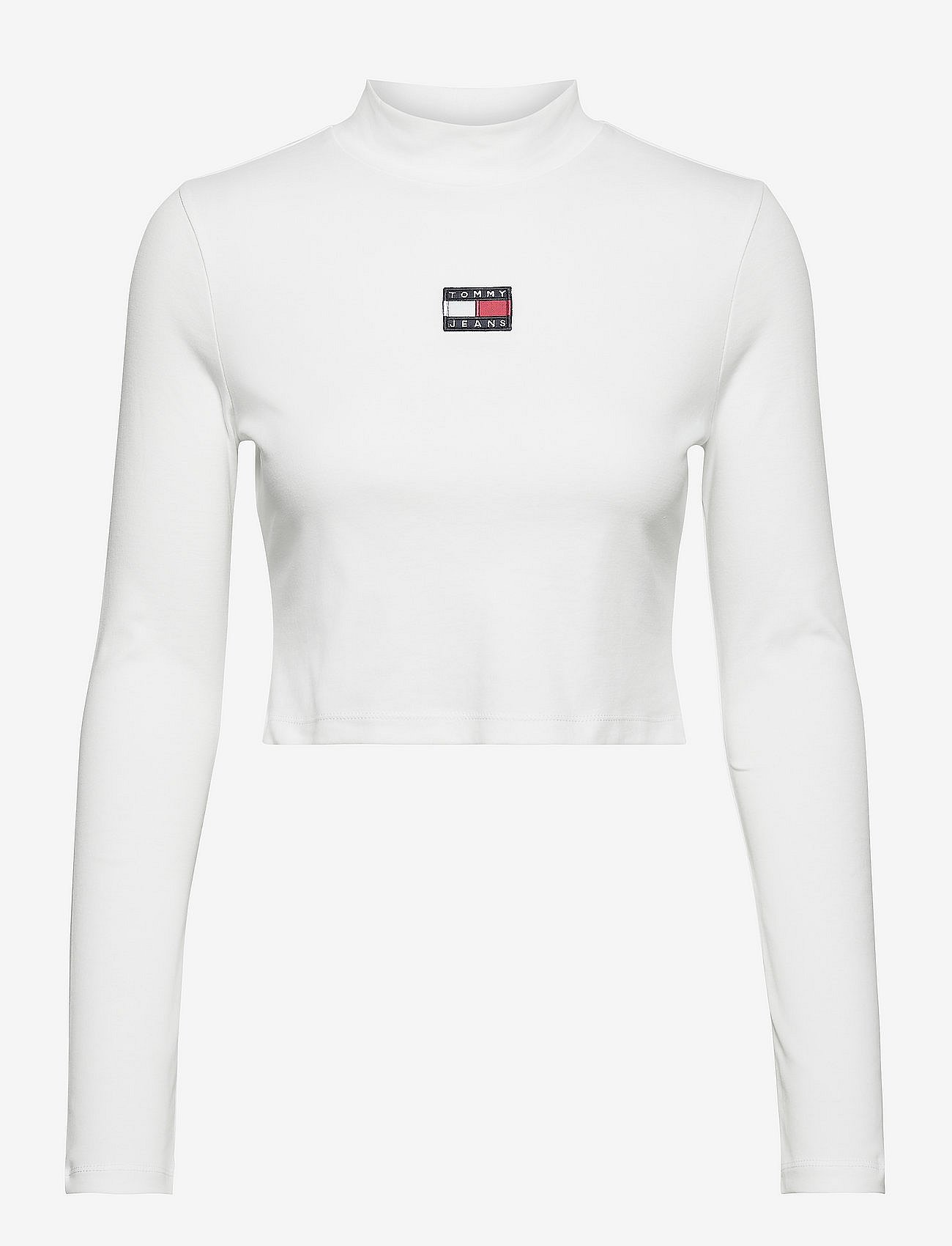 TJW CROP BADGE MOCK NECK LS