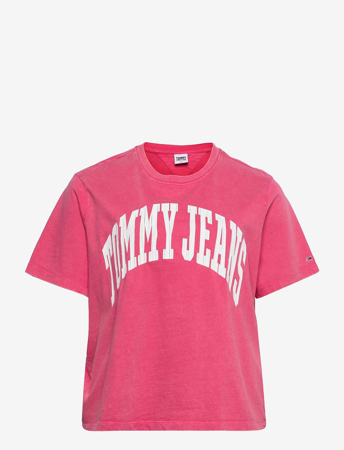 Tommy Jeans - TJW CRV OVRSZD CROP COLLEGE 1 SS - garden rose - 0