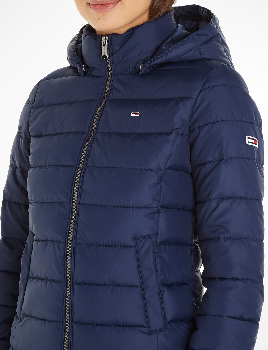 Tommy jeans basic best sale quilted hooded jacket