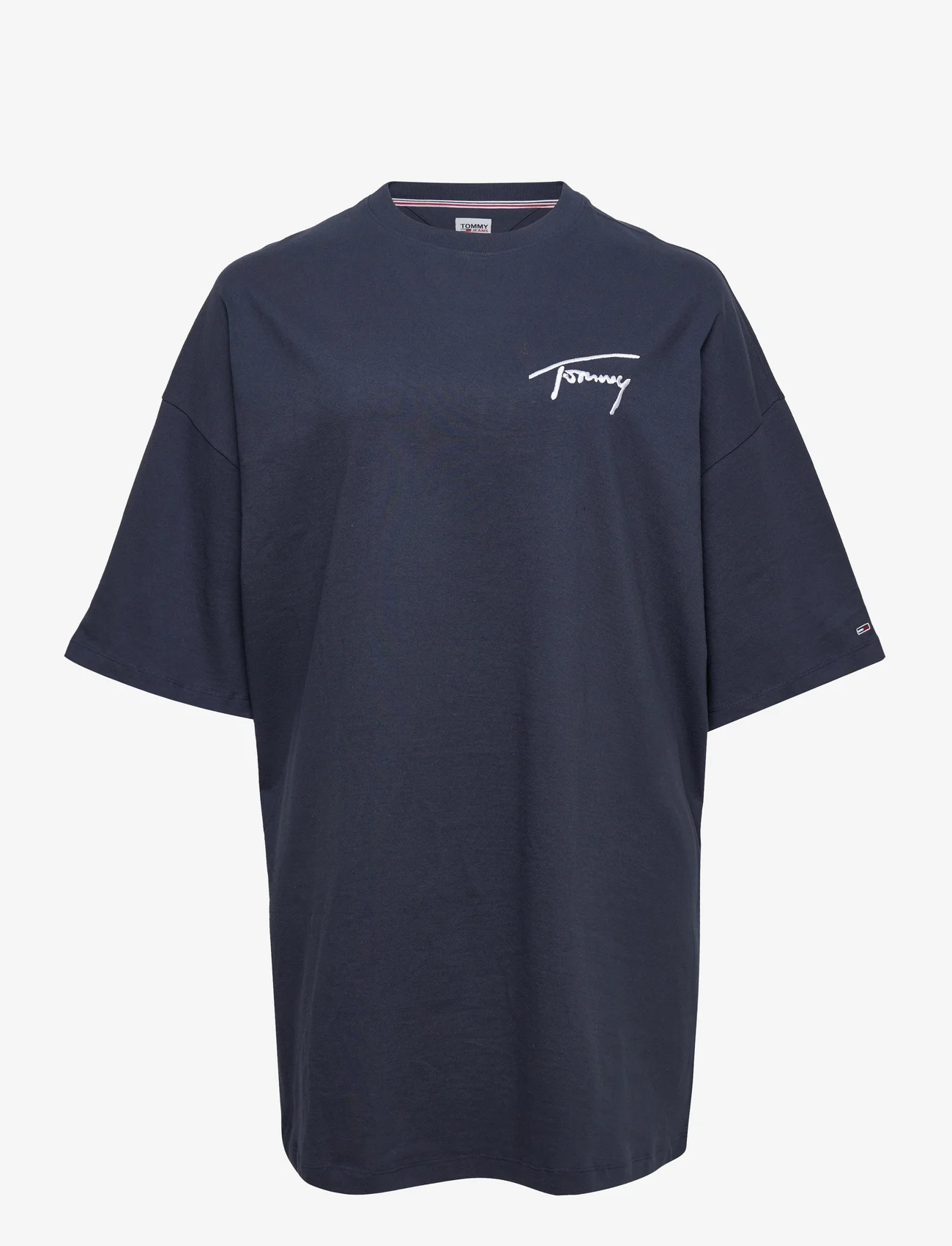 Tommy Jeans - TJW CRV SIGNATURE TEE DRESS - t-shirts - twilight navy - 0