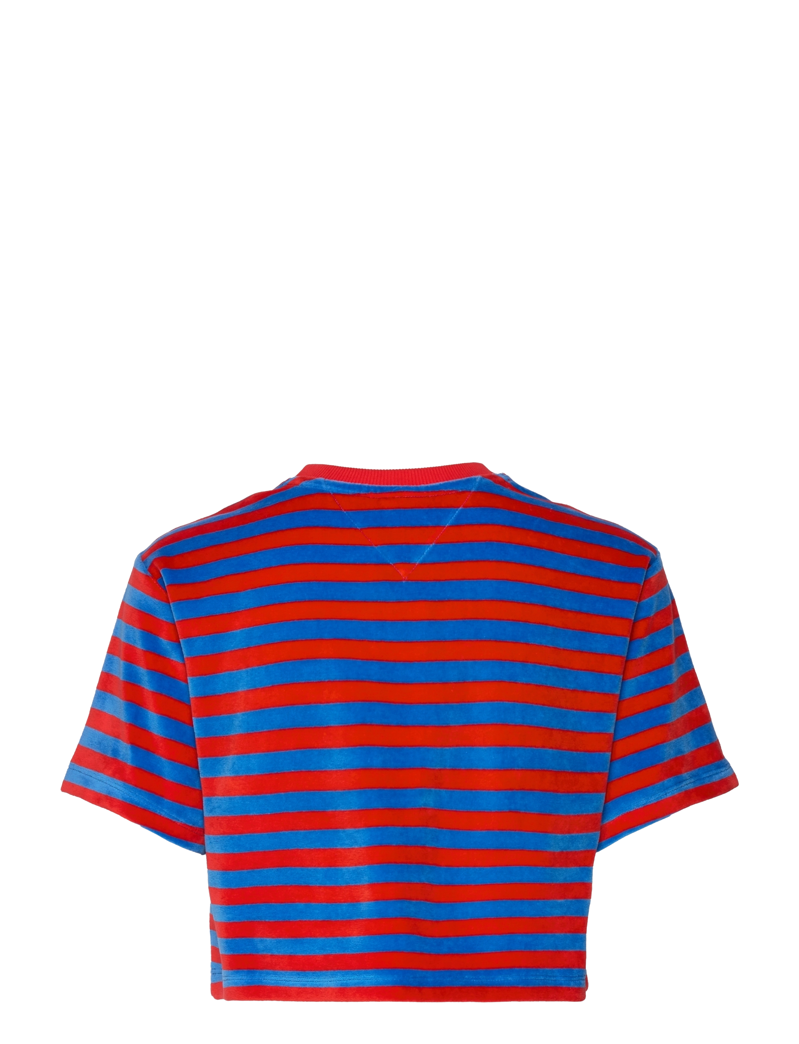 Tommy Jeans - TJW VELOUR STRIPE TEE - electric aqua / wagon red - 1