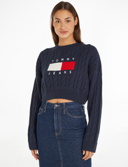 Tommy Jeans - TJW BXY CENTER FLAG SWEATER - pullover - twilight navy - 2