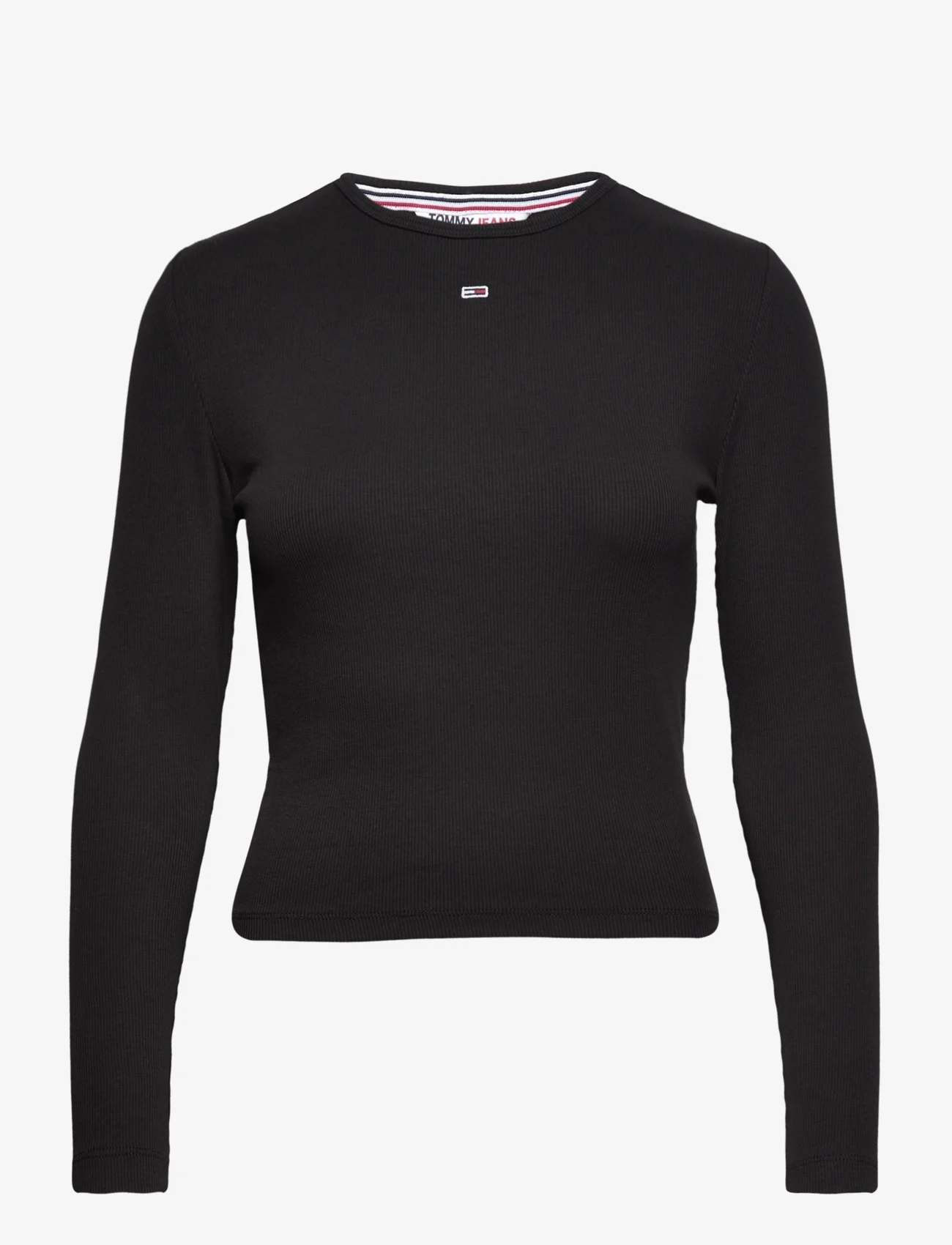Tommy Jeans - TJW BBY ESSENTIAL RIB LS - long-sleeved tops - black - 0