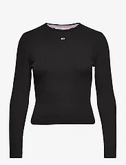 Tommy Jeans - TJW BBY ESSENTIAL RIB LS - long-sleeved tops - black - 0