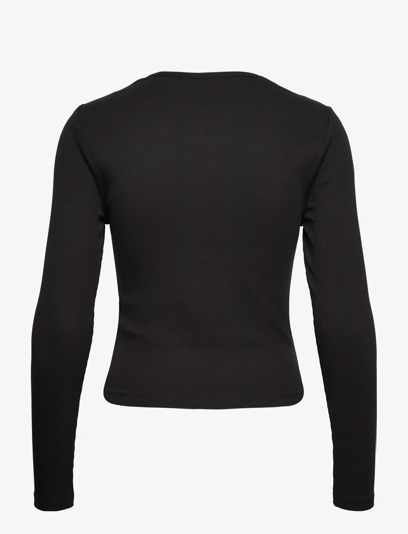Tommy Jeans - TJW BBY ESSENTIAL RIB LS - long-sleeved tops - black - 1