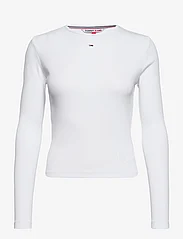 Tommy Jeans - TJW BBY ESSENTIAL RIB LS - langermede topper - white - 0
