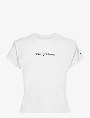 Tommy Jeans - TJW BABY SERIF LINEAR SS - t-skjorter - white - 0