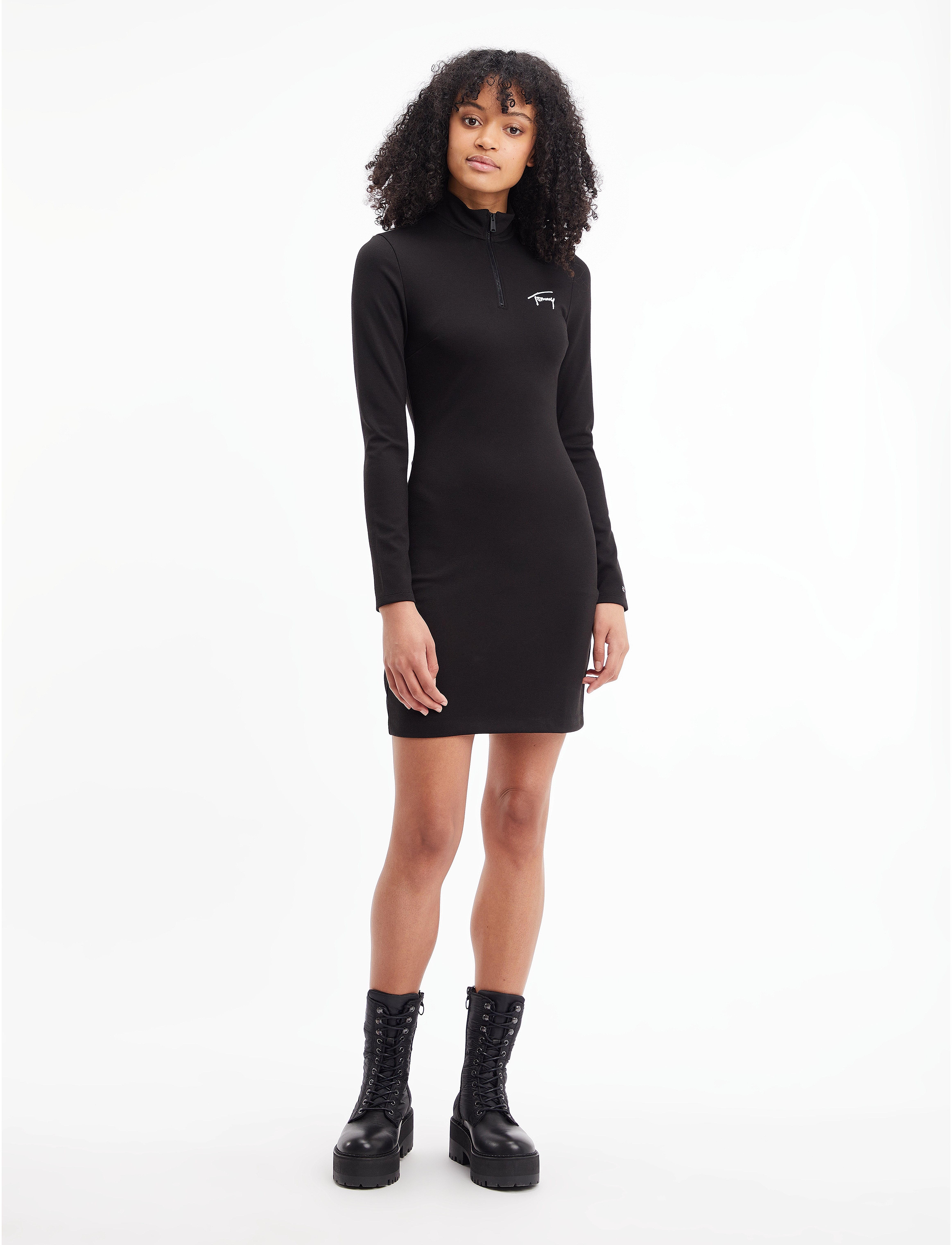 Tommy Jeans - TJW LS SIGNATURE BODYCON DRESS - black - 2