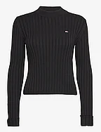 TJW BXY RIB SWEATER - BLACK