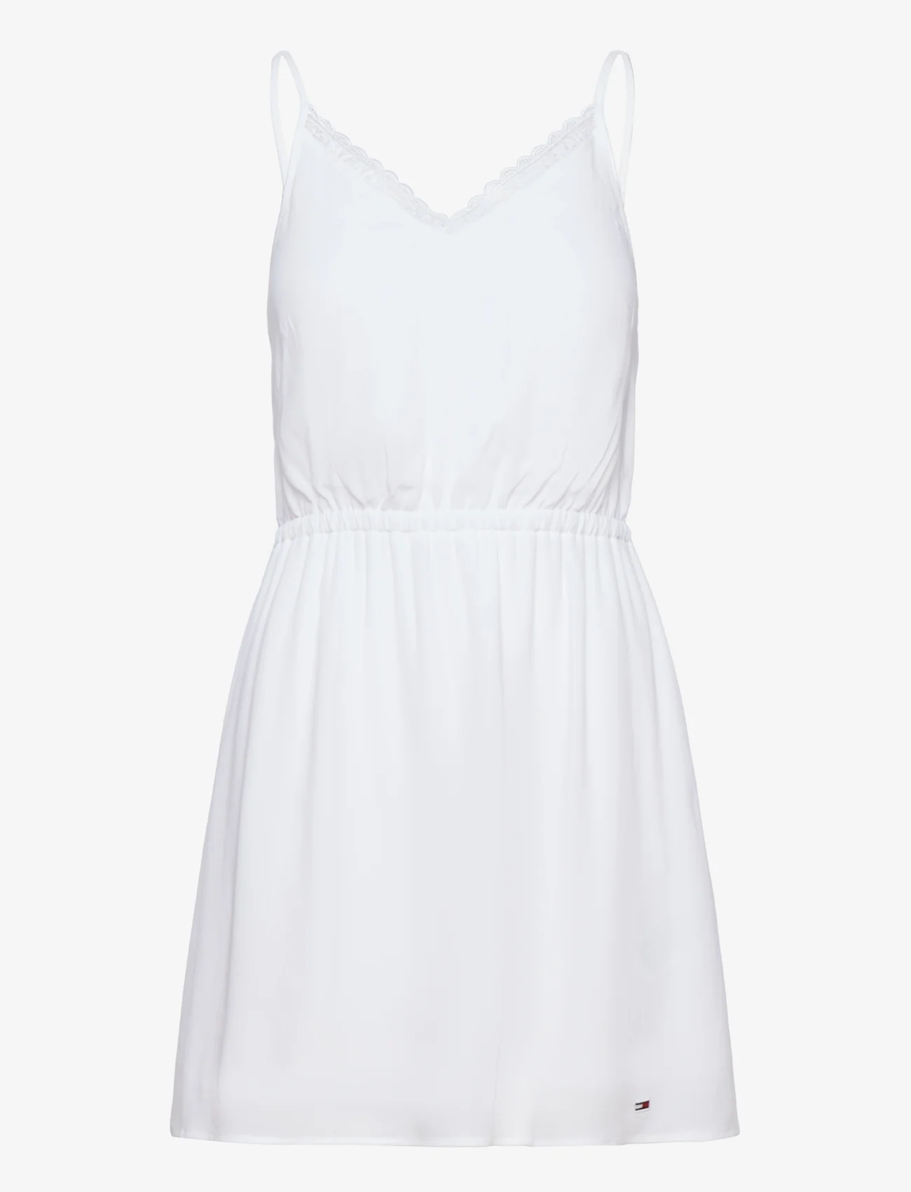 Tommy Jeans - TJW ESSENTIAL LACE STRAP DRESS - t-shirt-kleider - white - 0