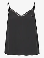 TJW ESSENTIAL LACE STRAPPY TOP - BLACK