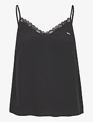 Tommy Jeans - TJW ESSENTIAL LACE STRAPPY TOP - linnen - black - 0