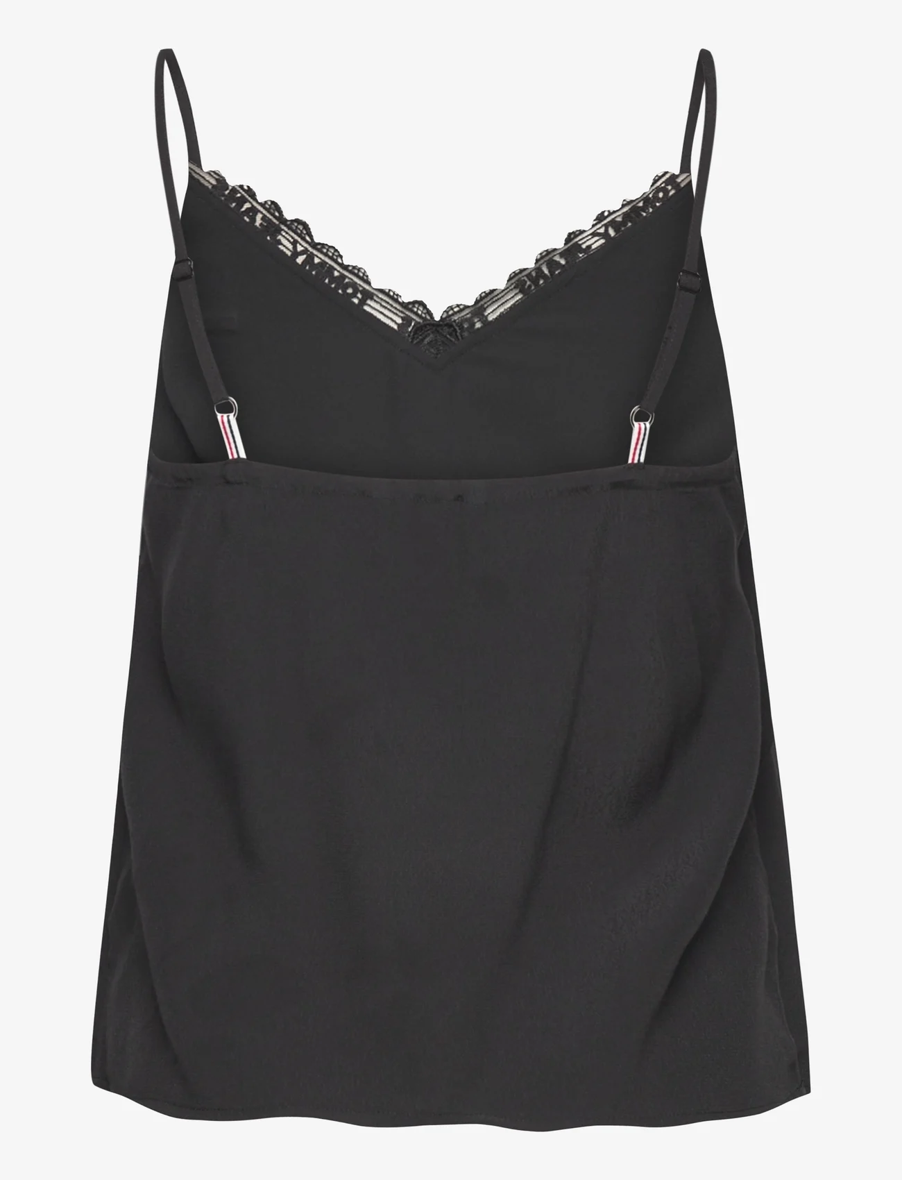 Tommy Jeans - TJW ESSENTIAL LACE STRAPPY TOP - linnen - black - 1