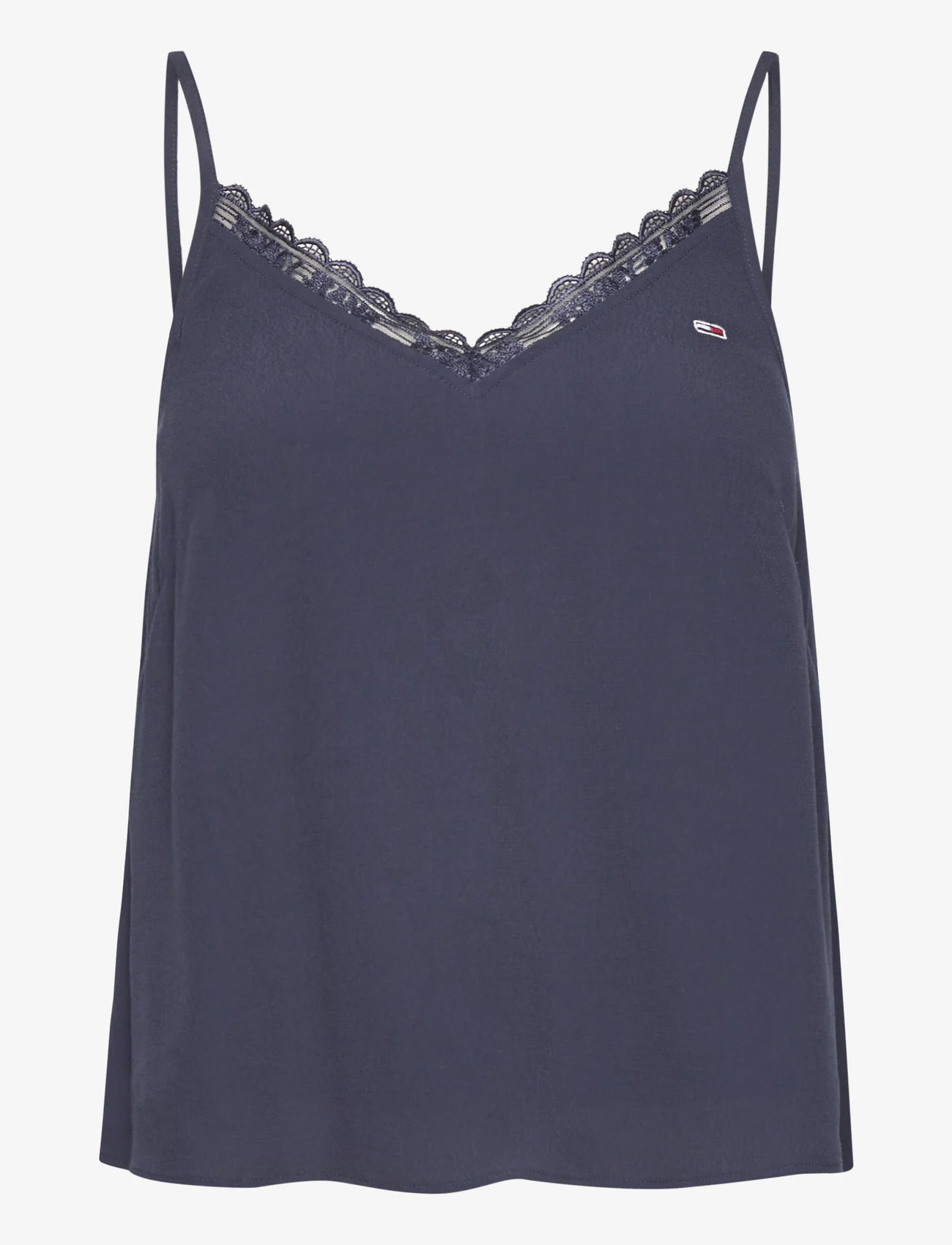 Tommy Jeans - TJW ESSENTIAL LACE STRAPPY TOP - sleeveless tops - twilight navy - 0