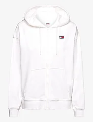 Tommy Jeans - TJW RLX XS BADGE ZIP TRHU - hoodies - white - 0