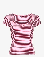 Tommy Jeans - TJW BBY STRIPE SS TOP - lowest prices - deep crimson/multi - 0
