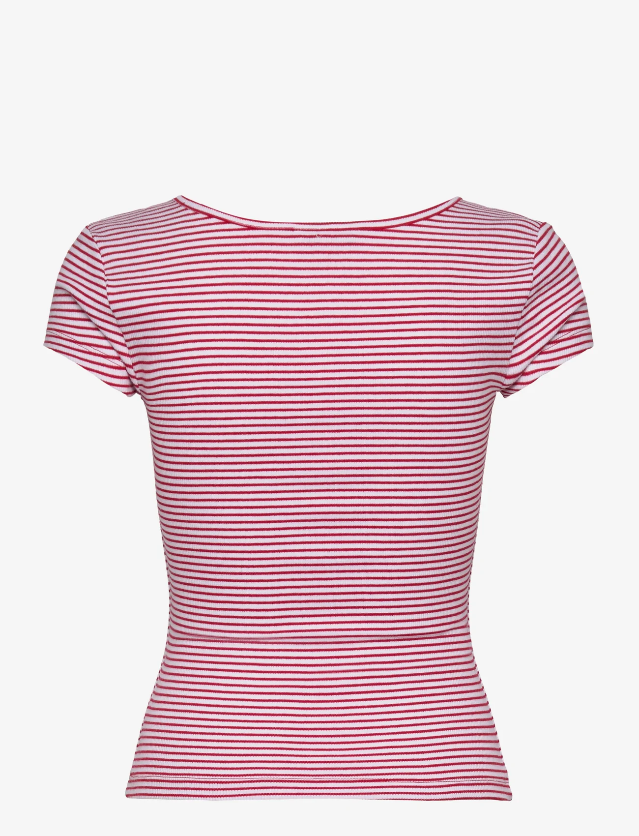 Tommy Jeans - TJW BBY STRIPE SS TOP - lowest prices - deep crimson/multi - 1