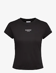 Tommy Jeans - TJW BBY ESSENTIAL LOGO 1 SS - t-shirts - black - 0