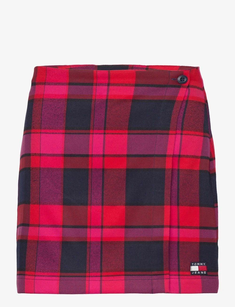Check wrap mini sales skirt