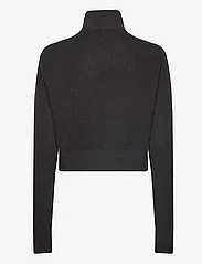 Tommy Jeans - TJW HALF ZIP BADGE RIB SWEATER - sweaters - black - 1