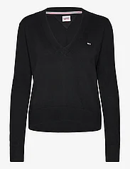 Tommy Jeans - TJW ESSENTIAL VNECK SWEATER - gensere - black - 0