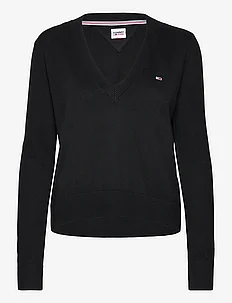 TJW ESSENTIAL VNECK SWEATER, Tommy Jeans