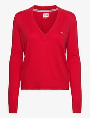 Tommy Jeans - TJW ESSENTIAL VNECK SWEATER - pullover - deep crimson - 0
