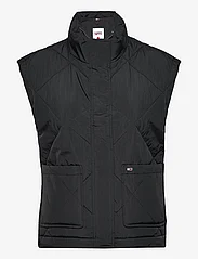 Tommy Jeans - TJW DIAMOND QUILT VEST - puffer vests - black - 0