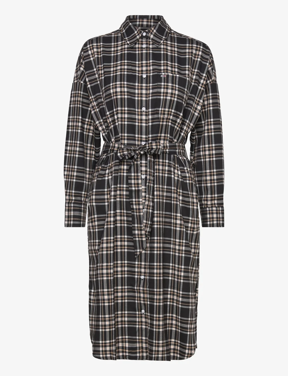 Tommy Jeans Tjw Check Below Knee Shirt Dress Dresses Boozt