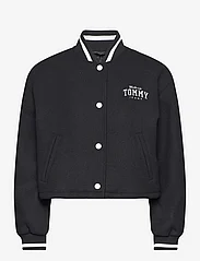 Tommy Jeans - TJW CRP WOOL VARSITY BOMBER - kevyet takit - black - 0