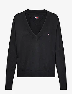 TJW ESSENTIAL VNECK SWEATER EXT, Tommy Jeans