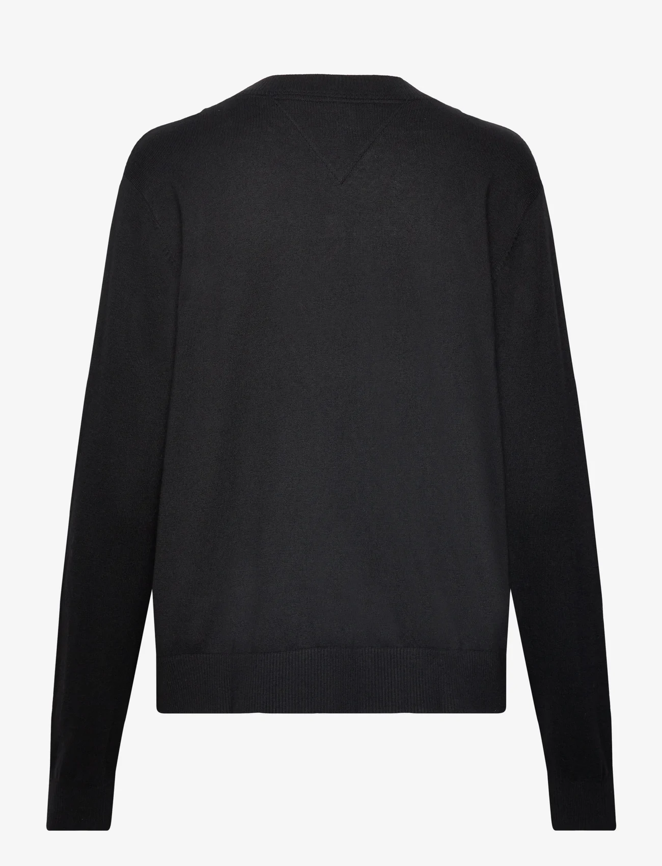 Tommy Jeans - TJW ESSENTIAL VNECK SWEATER EXT - swetry - black - 1