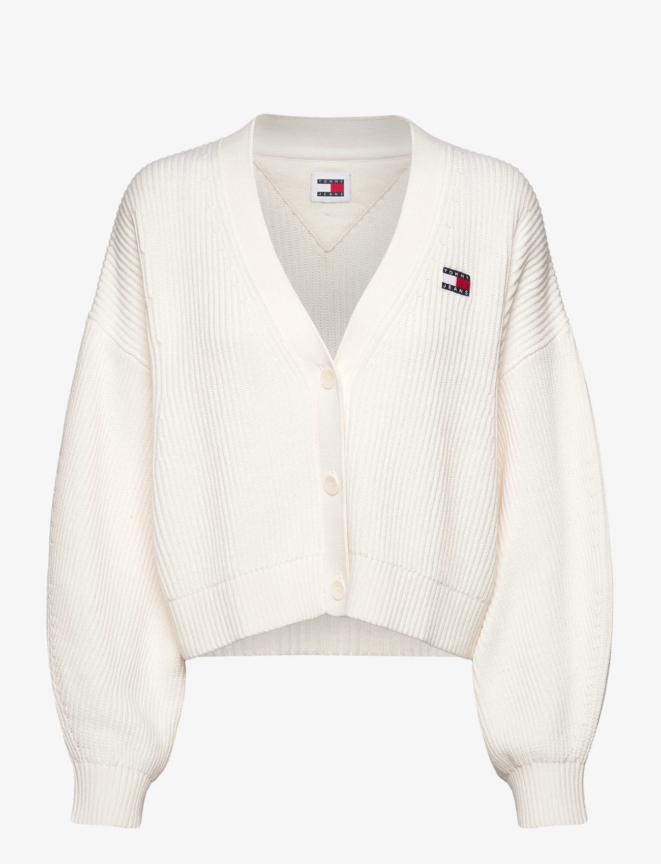 Tommy Jeans - TJW ESSENTIAL BADGE CARDIGAN - swetry rozpinane - ancient white - 0