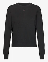 Tommy Jeans - TJW ESSENTIAL CREW NECK SWEATER - megzti drabužiai - black - 0
