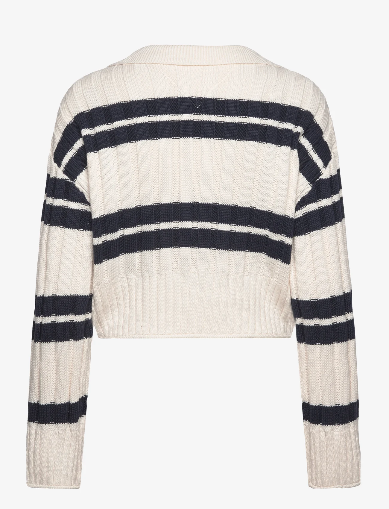 Tommy Jeans - TJW BXY CRP STRIPE SWEATER EXT - swetry - ancient white / multi - 1