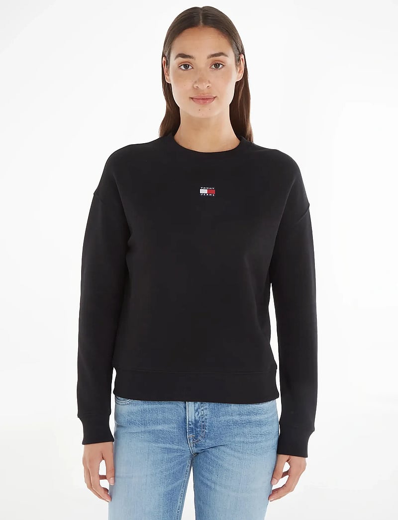 Tommy Jeans - TJW BXY BADGE CREW EXT - alltags-style - black - 0