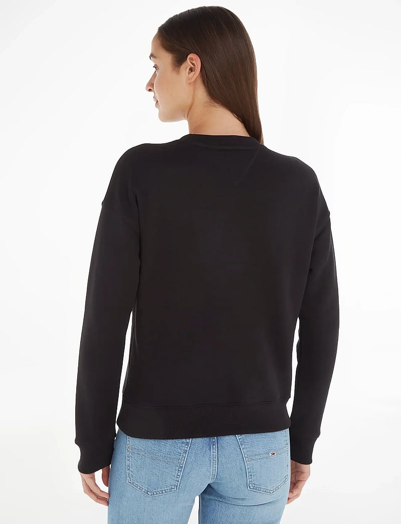 Tommy Jeans - TJW BXY BADGE CREW EXT - alltags-style - black - 3