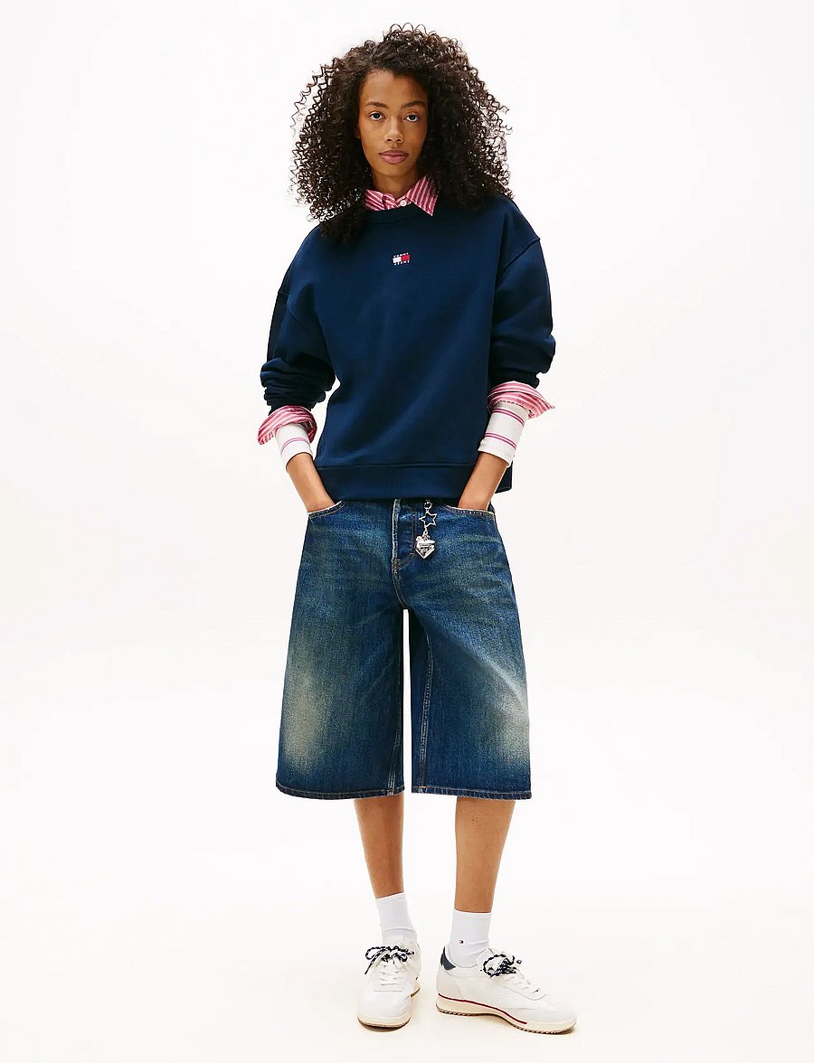 Tommy Jeans - TJW BXY BADGE CREW EXT - hverdags stil - dark night navy - 3
