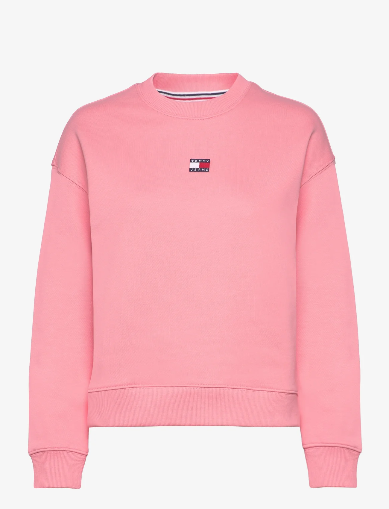 Tommy Jeans - TJW BXY BADGE CREW EXT - sweatshirts & huvtröjor - tickled pink - 0