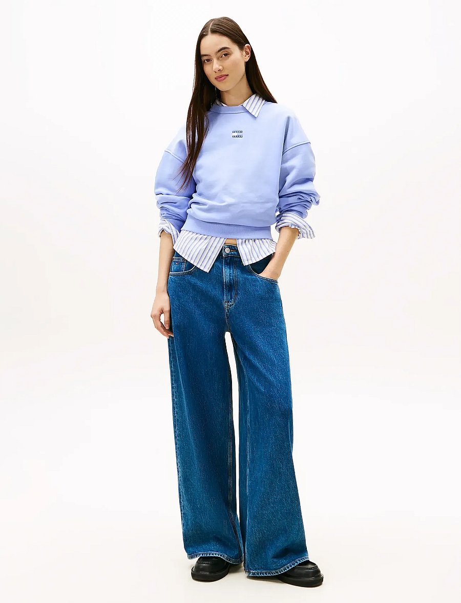 Tommy Jeans - TJW BXY BADGE CREW EXT - hverdags stil - vintage iris - 2