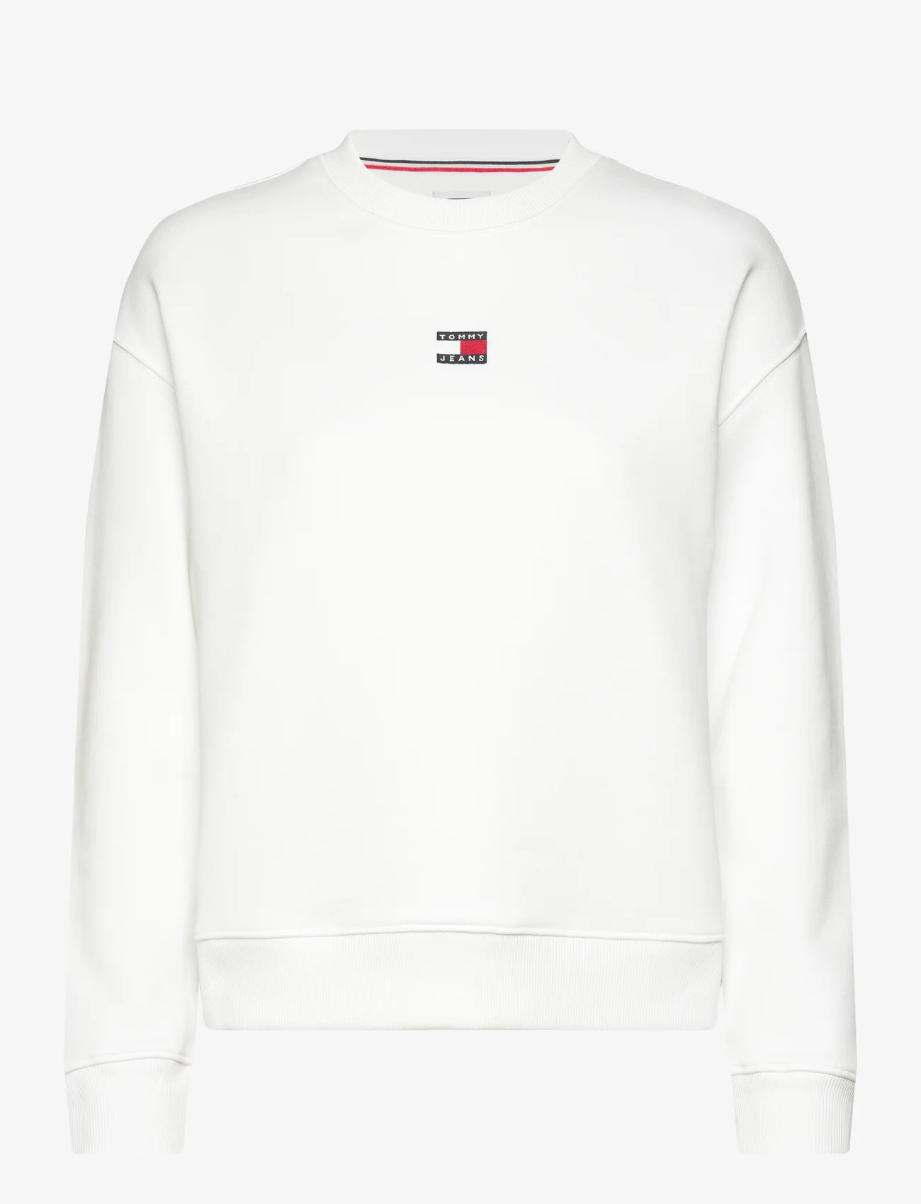 Tommy Jeans - TJW BXY BADGE CREW EXT - sportiska stila džemperi un džemperi ar kapuci - white - 0