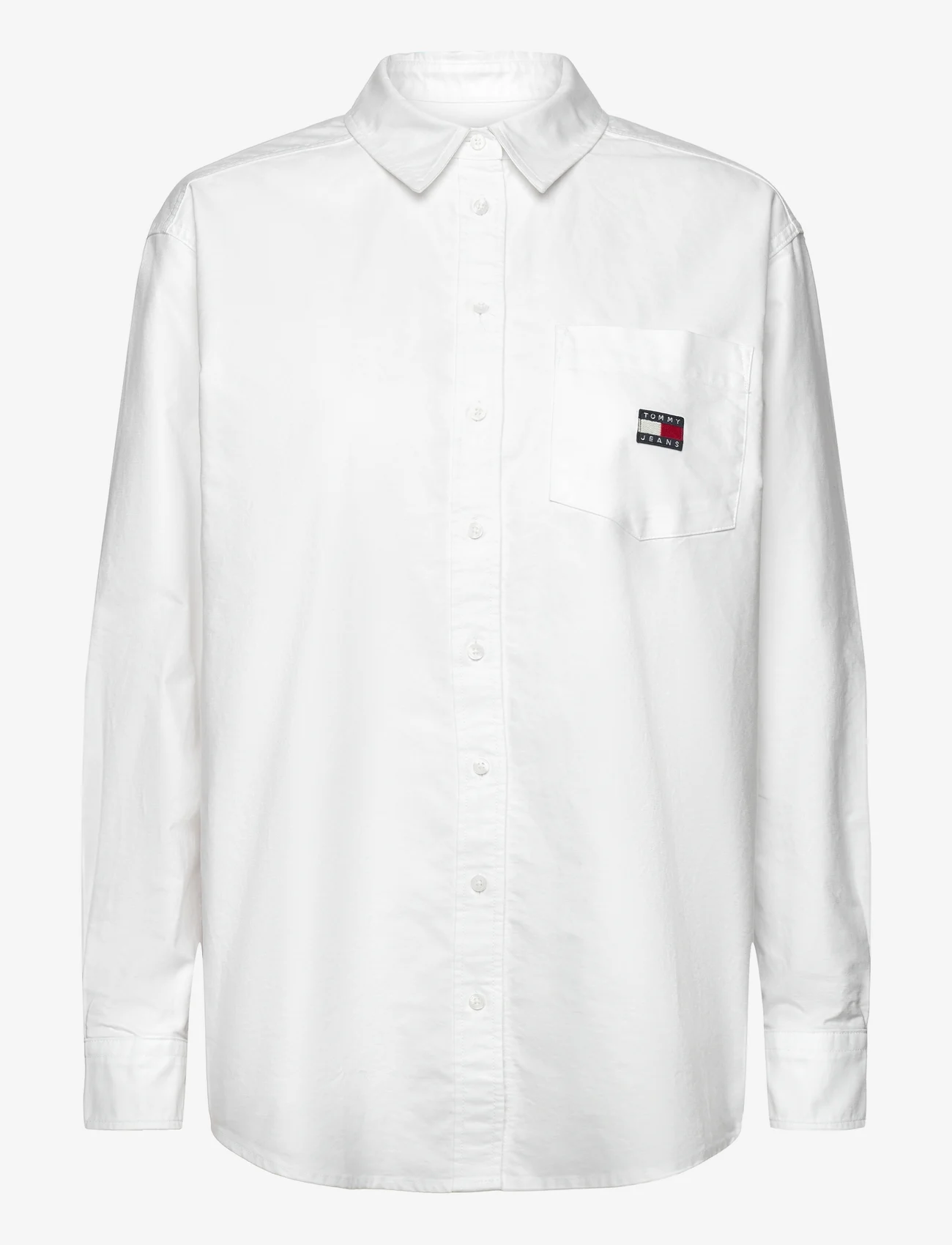 Tommy Jeans - TJW BADGE BOYFRIEND SHIRT - long-sleeved shirts - white - 0
